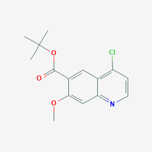 molecular formula C15H16ClNO3 B8475533 tert-Butyl 4-chloro-7-methoxyquinoline-6-carboxylate CAS No. 1190836-93-1