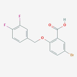 molecular formula C14H9BrF2O3 B8475600 5-Bromo-2-{[(3,4-difluorophenyl)methyl]oxy}benzoic acid 