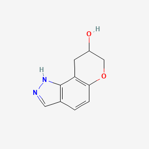 molecular formula C10H10N2O2 B8475632 1,7,8,9-Tetrahydro-pyrano[2,3-g]indazol-8-ol 