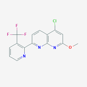 B8475820 4-Chloro-2-methoxy-7-[3-(trifluoromethyl)pyridin-2-yl]-1,8-naphthyridine CAS No. 832692-65-6