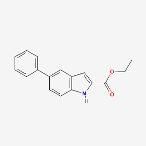 molecular formula C17H15NO2 B8475846 Ethyl 5-phenyl-1H-indole-2-carboxylate CAS No. 66616-69-1