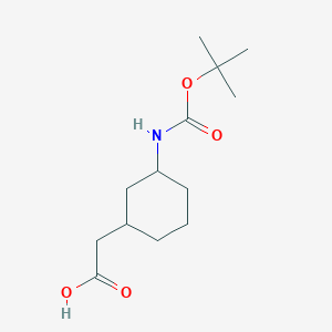 molecular formula C13H23NO4 B8475891 2-{3-[(t-Butoxy)carbonylamino]cyclohexyl}acetic acid 