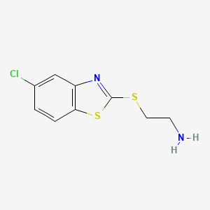 molecular formula C9H9ClN2S2 B8475896 2-(2-Aminoethylthio)-5-chlorobenzothiazole 