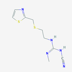 molecular formula C9H13N5S2 B8475951 N-Cyano-N''-methyl-N'-(2-{[(1,3-thiazol-2-yl)methyl]sulfanyl}ethyl)guanidine CAS No. 52378-50-4