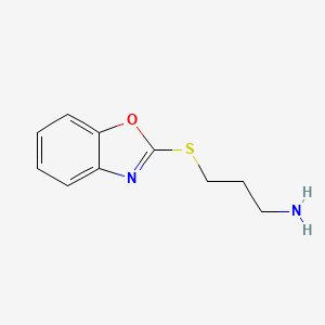 molecular formula C10H12N2OS B8476129 3-(2-Benzooxazolylthio)propylamine 