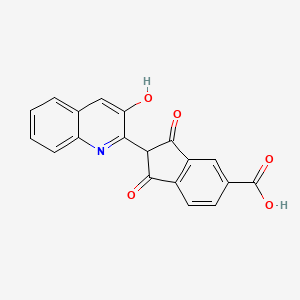 1H-Indene-5-carboxylic acid, 2,3-dihydro-2-(3-hydroxy-2-quinolinyl)-1,3-dioxo-