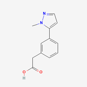 molecular formula C12H12N2O2 B8476266 2-(3-(1-methyl-1H-pyrazol-5-yl)phenyl)acetic acid 