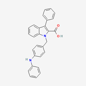 molecular formula C28H22N2O2 B8476293 1h-Indole-2-carboxylic acid,3-phenyl-1-[[4-(phenylamino)phenyl]methyl]- 