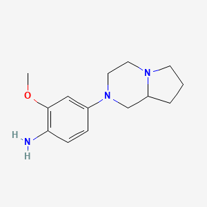 molecular formula C14H21N3O B8476338 4-(hexahydropyrrolo[1,2-a]pyrazin-2(1H)-yl)-2-methoxyaniline 