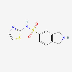 molecular formula C11H11N3O2S2 B8476366 2,3-Dihydro-1H-isoindole-5-sulfonic acid thiazol-2-ylamide 