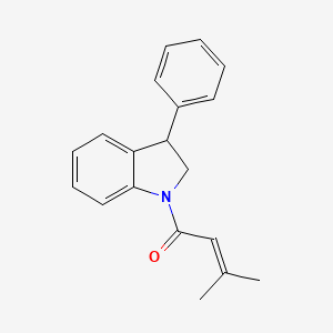 molecular formula C19H19NO B8476398 3-Methyl-1-(3-phenyl-2,3-dihydro-1H-indol-1-yl)but-2-en-1-one CAS No. 62236-33-3