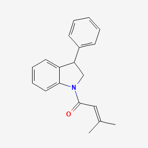 B8476398 3-Methyl-1-(3-phenyl-2,3-dihydro-1H-indol-1-yl)but-2-en-1-one CAS No. 62236-33-3