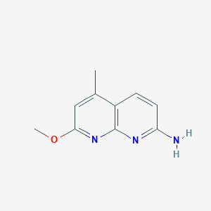 molecular formula C10H11N3O B8476421 7-Methoxy-5-methyl-1,8-naphthyridin-2-amine CAS No. 53788-52-6