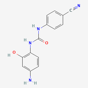 molecular formula C14H12N4O2 B8476425 N-(4-Amino-2-hydroxyphenyl)-N'-(4-cyanophenyl)urea CAS No. 91546-51-9