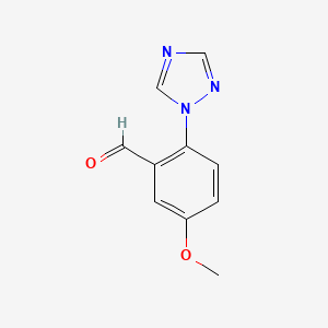 molecular formula C10H9N3O2 B8476427 5-Methoxy-2-1,2,4-triazol-1-yl-benzaldehyde 
