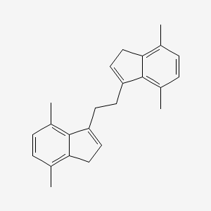 molecular formula C24H26 B8476549 1H-Indene, 3,3'-(1,2-ethanediyl)bis[4,7-dimethyl- CAS No. 141685-69-0