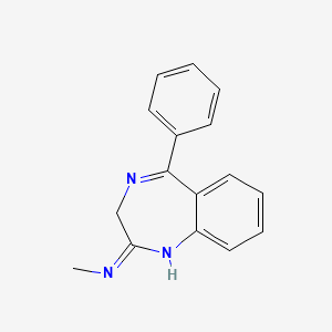 molecular formula C16H15N3 B8476564 N-Methyl-5-phenyl-3H-1,4-benzodiazepin-2-amine CAS No. 59467-97-9
