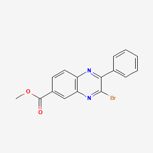 molecular formula C16H11BrN2O2 B8476671 Methyl 3-bromo-2-phenylquinoxaline-6-carboxylate 