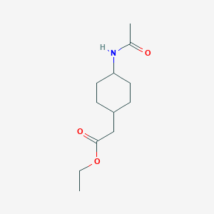 molecular formula C12H21NO3 B8476694 trans-(4-Acetylamino-cyclohexyl)-acetic acid ethyl ester 
