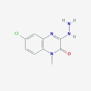 molecular formula C9H9ClN4O B8476707 3-hydrazino-1-methyl-6-chloro-1H-quinoxalin-2-one 