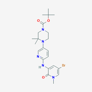 tert-Butyl 4-(6-(5-Bromo-1-methyl-2-oxo-1,2-dihydropyridin-3-ylamino) pyridin-3-yl)-3,3-dimethylpiperazine-1-carboxylate