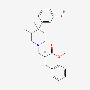 molecular formula C24H31NO3 B8476827 Methyl 2-benzyl-3-[4-(3-hydroxyphenyl)-3,4-dimethylpiperidin-1-yl]propanoate 