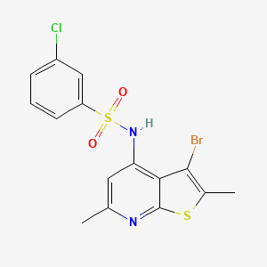 molecular formula C15H12BrClN2O2S2 B8476838 N-(3-bromo-2,6-dimethylthieno[2,3-b]pyridin-4-yl)-3-chlorobenzenesulfonamide 