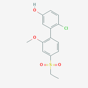 molecular formula C15H15ClO4S B8476839 6-Chloro-4'-(ethylsulfonyl)-2'-methoxy-[1,1'-biphenyl]-3-ol 