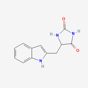 molecular formula C12H11N3O2 B8476847 5-(1H-indol-2-ylmethyl)-2,4-imidazolidinedione 