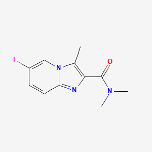 molecular formula C11H12IN3O B8476856 6-Iodo-N,N,3-trimethylimidazo[1,2-a]pyridine-2-carboxamide 