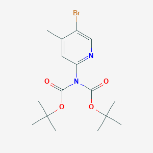 molecular formula C16H23BrN2O4 B8476883 2-[N,N-bis(tert-butoxycarbonyl)amino]-5-bromo-4-methylpyridin 