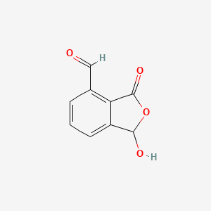 molecular formula C9H6O4 B8476909 1-Hydroxy-3-oxo-1,3-dihydro-2-benzofuran-4-carbaldehyde 