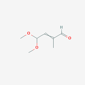 molecular formula C7H12O3 B8476923 4,4-Dimethoxy-2-methylbut-2-enal CAS No. 51575-69-0