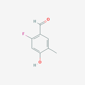 molecular formula C8H7FO2 B8476943 2-Fluoro-4-hydroxy-5-methylbenzaldehyde 