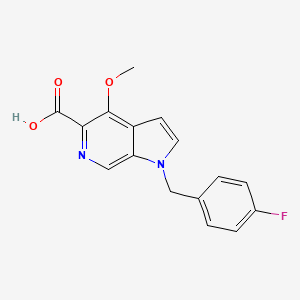 molecular formula C16H13FN2O3 B8476951 1h-Pyrrolo[2,3-c]pyridine-5-carboxylic acid,1-[(4-fluorophenyl)methyl]-4-methoxy- 