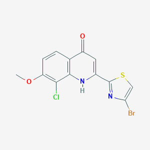 molecular formula C13H8BrClN2O2S B8476979 2-(4-Bromothiazol-2-yl)-8-chloro-7-methoxy-quinolin-4-ol 