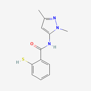 molecular formula C12H13N3OS B8476990 N-(1,3-Dimethyl-1H-pyrazol-5-yl)-2-sulfanylbenzamide CAS No. 919103-50-7