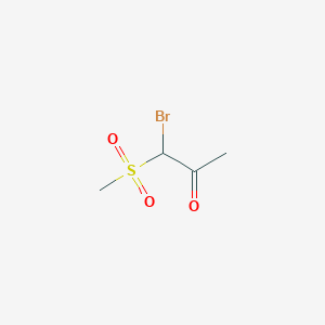 molecular formula C4H7BrO3S B8476993 1-Bromo-1-(methylsulfonyl)propan-2-one 