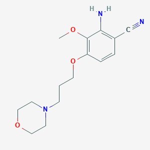 molecular formula C15H21N3O3 B8477008 2-Amino-3-methoxy-4-(3-morpholin-4-ylpropoxy)benzonitrile 