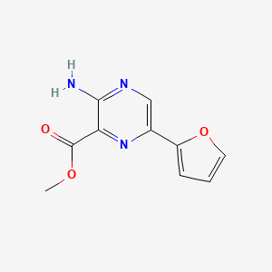 molecular formula C10H9N3O3 B8477013 3-Amino-6-furan-2-yl-pyrazine-2-carboxylic acid methyl ester 