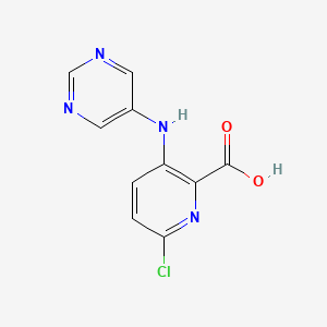 molecular formula C10H7ClN4O2 B8477040 6-Chloro-3-(pyrimidin-5-ylamino)-pyridine-2-carboxylic acid 