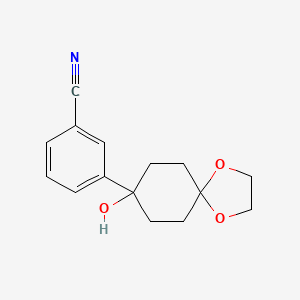 molecular formula C15H17NO3 B8477041 3-(8-Hydroxy-1,4-dioxa-spiro[4.5]dec-8-YL)-benzonitrile 