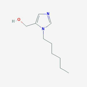 molecular formula C10H18N2O B8477074 1-Hexyl-5-hydroxymethylimidazole 