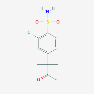 molecular formula C11H14ClNO3S B8477128 2-Chloro-4-(2-methyl-3-oxobutan-2-yl)benzenesulfonamide 