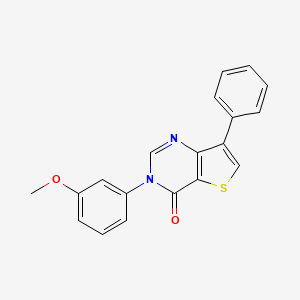 molecular formula C19H14N2O2S B8477181 3-(3-Methoxyphenyl)-7-phenylthieno[3,2-d]pyrimidin-4(3H)-one 