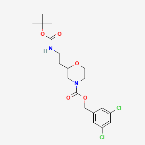molecular formula C19H26Cl2N2O5 B8477274 3,5-Dichlorobenzyl 2-(2-((tert-butoxycarbonyl)amino)ethyl)morpholine-4-carboxylate 