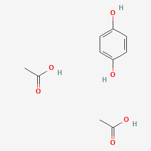 molecular formula C10H14O6 B8477281 Acetic acid;benzene-1,4-diol 