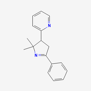 molecular formula C17H18N2 B8477296 2-(2,2-Dimethyl-5-phenyl-3,4-dihydro-2H-pyrrol-3-yl)pyridine CAS No. 61196-92-7