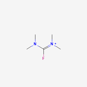 molecular formula C5H12FN2+ B8477310 [Dimethylamino(fluoro)methylidene]-dimethylazanium 