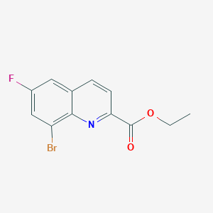 molecular formula C12H9BrFNO2 B8477432 Ethyl 8-bromo-6-fluoroquinoline-2-carboxylate 